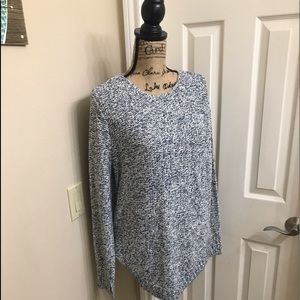Soft light gray and blue sweater sweater